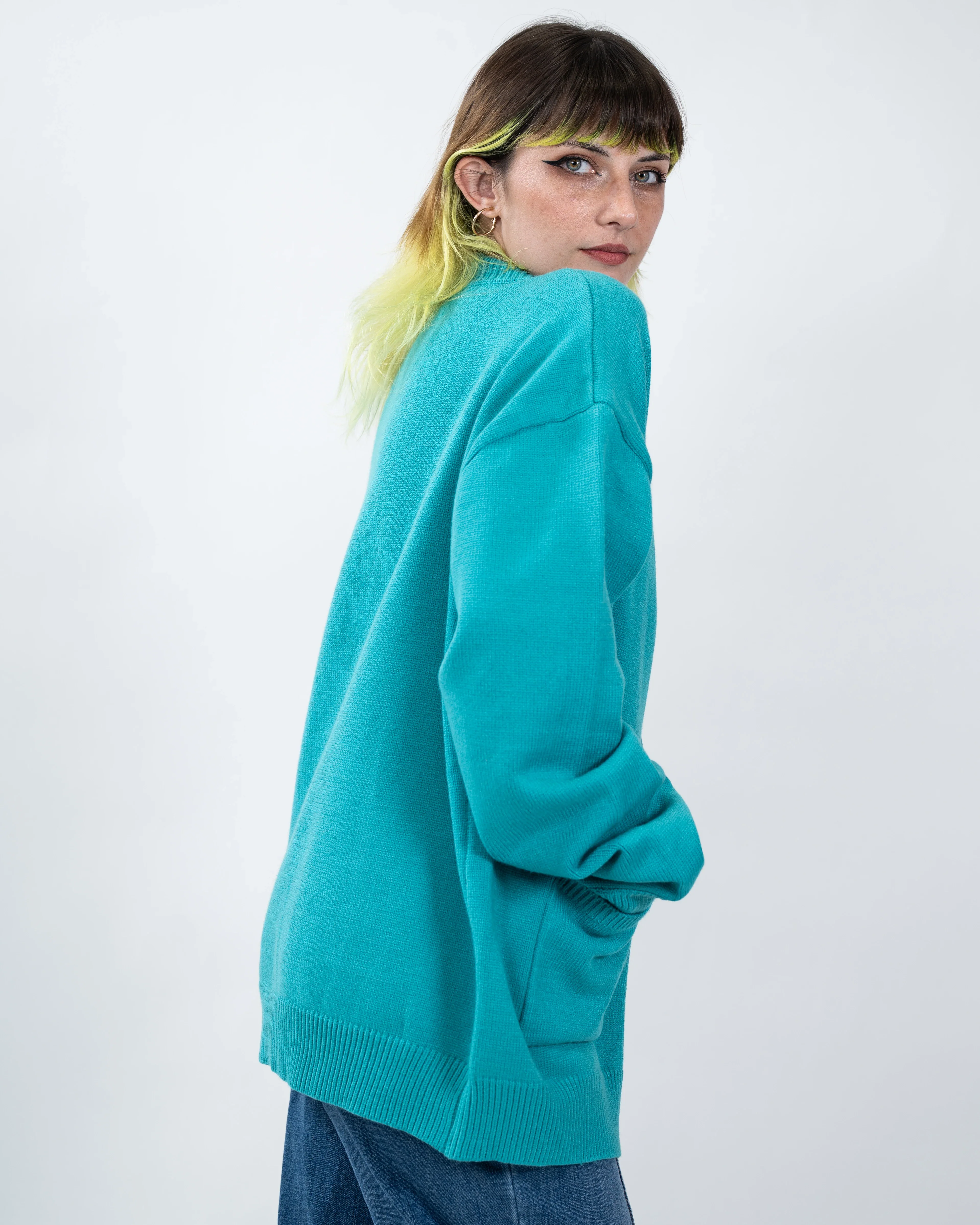 What's the TEAL with Airline Food Cardigan - Image 4