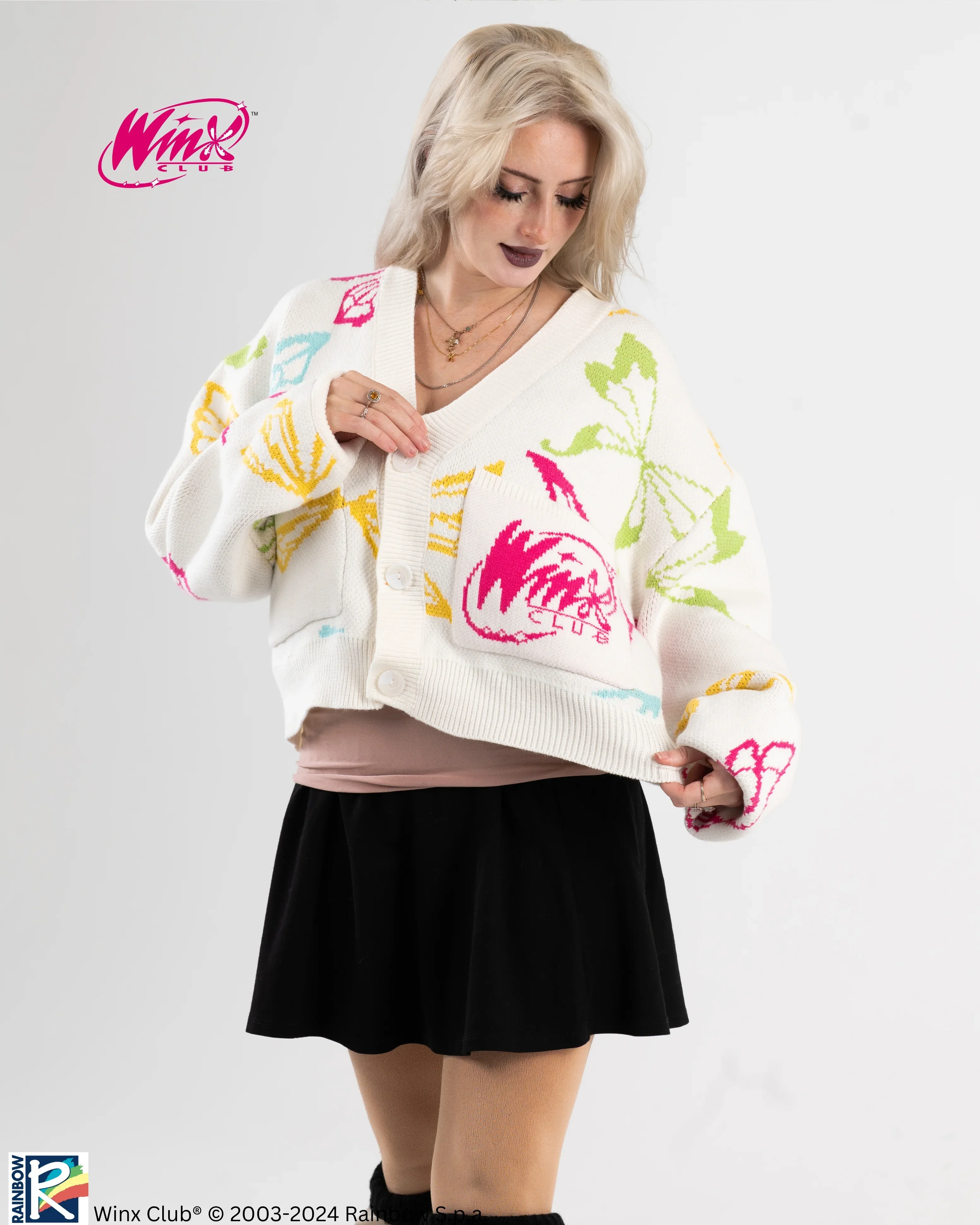 Winx Pattern Cropped Cardigan - Image 3